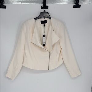 BCBG MAXAZRIA Off-White Asymmetrical Blazer SIZE L